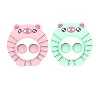 Hohopeti 2pcs Boys and Girls Waterproof Shower Cap Baby Bath Hat Shampoo Shield Infant Bathing Cap Cartoon Pig Ear