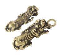 Hohopeti 2pcs Brass Feng Shui Wealth Keychain Pendant Small Large Animal Statue Lucky Charm for Prosperity and Garden Decoration DIY Accessory