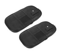 Hohopeti 2pcs Car Sun Visor Organizer Bag Fit PU Material Storage Pouch for Sunglasses Card Cash License Pen Key Holder Auto Interior Accessories for Truck Suv