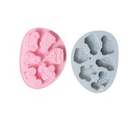 Hohopeti 2pcs Cartoon Vehicle Silicone Cake Mold Non-Stick Flexible DIY Chocolate Jelly Baking Tools for Home and Professional Use