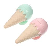 Hohopeti 2pcs Catnip Ice Cream Ball for Cats and Kittens, Interactive Teething Chew with Wood Actinidia Fruit, Portable Indoor Cat Plaything, Green and Pink