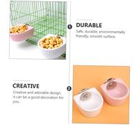 Hohopeti 2Pcs Ceramic Pet Hanging Feeder Bowl for Rabbits Hamsters Chinchillas Squirrels Smooth Non-stick Food Container with Stable Design to Prevent Spills Comfortable Height for Easy