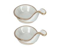 Hohopeti 2pcs Ceramic Sauce Dishes for Serving and Seasoning, Easy to Carry White Flavor Plates with Clean Contemporary Design, for Food Shops and Catering Use