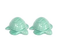 Hohopeti 2pcs Ceramic Sea Turtle Toilet Bolt Covers in Light Green, Decorative Floor Screw Caps with Ocean-Inspired Design, Prevent Bolt Breaking and Enhance Aesthetic Appeal for Bathroom