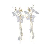 Hohopeti 2PCS Chinese Hairclip White Fairy Hairpins for Women Brides Creative Lightweight Barrettes for Daily Wear Engagements Parties