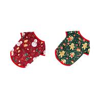 Hohopeti 2pcs Christmas Cartoon Dog Apparel for Pets Snowman and Gingerbread Patterns Comfortable Holiday Costume for Chihuahuas and Pugs