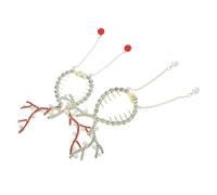 Hohopeti 2pcs Christmas Reindeer Hair Clips for Women High Ponytail Holder and Decorative Claw Clips for Thick and Thin Hair Red and White Ponytail Cuffs Accessories for Xmas Buns