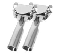Hohopeti 2pcs Chrome-plated Iron Mop Rod Chuck Replacement Clamps 2.0mm Mop Stick Clips Handle Holders for Commercial Dust Putter Cleaning Accessories