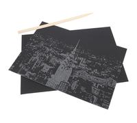 Hohopeti 2pcs City Building Scratch Paper Art DIY Cards for Adults and Thick Scratchboard with Colorful Night View Designs Creative Craft for Visualization and Skill Development