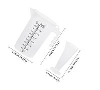 Hohopeti 2pcs Clear Measuring Cups with Graduated Scale and Large Capacity Kitchen Baking Beakers Lightweight Non-Skid Grip Home Liquid Measuring Tools for Milk Juice Soy Milk