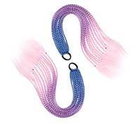 Hohopeti 2pcs Colorful Long Braid Wig Ponytail Holder Rings Elastic Hair Ties for Blue Purple Pink Braided Hair Rope Extensions for Stylish Accessories