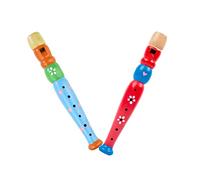 Hohopeti 2pcs Colorful Wooden Recorders for Toddlers Cartoon Piccolo Music Toys Design for Early Music Education Safe Premium Develops Finger Skills and Sound Awareness