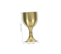 Hohopeti 2pcs Copper Alloy Buddhist Offering Cups Metal Worship Chalices for Temple Rituals Anti-Aging Decorative Water Bowls Compact Height Suitable for Home and Religious Use