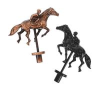 Hohopeti 2pcs Creative Alloy Horse Figurines for Board Games Metal Horse Racing Replacement Detailed Miniature Game Tokens and Family Entertainment