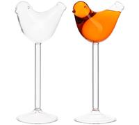 Hohopeti 2pcs Creative Bird Shape Cocktail Glass Transparent Modern Martini Goblets for Home Bar Party Banquet with Smooth Touch and Unique Design