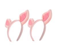 Hohopeti 2pcs Cute Pig Ears Headband Soft Cloth Animal Ear Headwear Comfortable Non Slip Fashion Accessory for Christmas Party Cosplay and Daily Wear