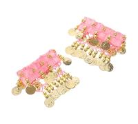 Hohopeti 2pcs Dance Bell Anklet for Indian Belly Dancer Alloy Coin Bells Ankle Wrap Sound Foot Cuffs for Festival Practice
