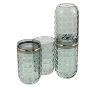 Hohopeti 2pcs Diamond Travel Toothbrush Cup for Bathroom Reusable Plastic Toothbrush Holder Cup for Business Trip Camping and Home Use
