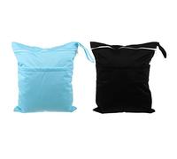 Hohopeti 2pcs Diaper Bag Dual Zipper Simple Design and Pouch for Diaper Storage for Nappy Changing The Go Organized Random Color