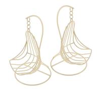 Hohopeti 2pcs Doll House Mini Hanging Basket Hammock Decor Desktop Ornament Mini Hanging Chair Miniature Swing Figurine Miniature Bedroom Furniture Small Dollhouse Furniture Iron Beige