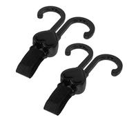 Hohopeti 2pcs Double Hook Stroller Clips for Bags Pushchair Organizer Non-Slip Pram Hooks for Diaper Bag Purse Wheelchair Black