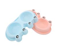 Hohopeti 2Pcs Elevated Cat Feeding Bowls with Non-skid Antislip Base Double Raised Pet Bowls for Dogs and Cats Stable Water and Food Dish for Indoor Outdoor Use Pink and Light Blue
