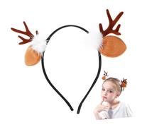 Hohopeti 2Pcs Elk Horn Headband for Christmas Party Adorable Flocked Reindeer Antler Hair Clips Comfortable Festive Hair Accessories for Winter Holiday Costume