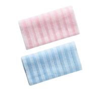 Hohopeti 2pcs Exfoliating Bath Towels Long Strip Body Scrub Towels Dual-sided Skin Dead Cell Remover Back Scrubber for Showering and Deep Cleansing Soft Material Blue and Pink