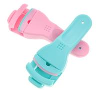 Hohopeti 2pcs Eyelash Curlers Plastic Lash Clamps with Anti-Skid Handle Lightweight Portable Makeup Tool for Women Travel in Pink and Blue
