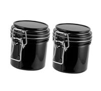 Hohopeti 2pcs Eyelash Glue Storage Container Large Capacity Activated Carbon Sealed Cylinder for Lash Glue Preservation Plastic Portable Jar for Salon and Home Use Black