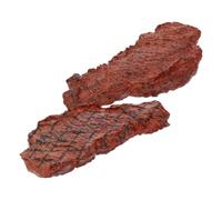 Hohopeti 2Pcs Fake Meat Steak Model for Pretend Play Lifelike Artificial Pork Steak Props for Restaurant Display Film Photography and Educational Role Play