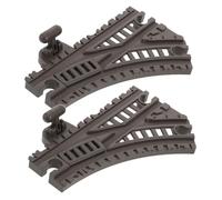 Hohopeti 2pcs Flexible Black Plastic Train Track Replacement with Strategic Turns and Slopes Railroad Accessories for Creative Train Track Playsets and Model Building