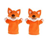 Hohopeti 2pcs Fox Hand Puppets Cartoon Animal Plush Hand Puppet for Interactive Storytelling Play