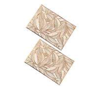 Hohopeti 2pcs Gold Hollow Leaf PVC Placemats Stain-resistant Lightweight Table Mats for Kitchen Dining Multi-use Heat Insulation and Easy-clean Plastic Table Mats for Casual and Party