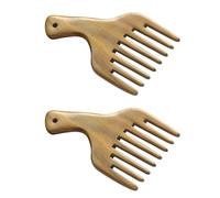 Hohopeti 2pcs Green Timber Wide Tooth Hair Comb Set with Massage Teeth to Tension Practical Hair Detangling Combs for Daily Care
