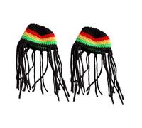 Hohopeti 2pcs Handmade Crochet Braided Pet Hat for Small Dogs Cats Hamsters Halloween Party Headwear with Ventilation Easy to Wear Festive Costume for Pets