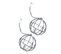 Hohopeti 2pcs Hanging Ball Feeder Pet Grass Container Stainless Steel Rabbit Hamster Guinea Pig Feeding Holder for Small Animals