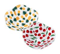 Hohopeti 2pcs Heat-resistant Microwave Bowl Holders Nonslip Cotton-polyester Cozy Huggers with Fruit Patterns Insulated Hot Soup Bowl Protectors for Kitchen Use Easy-clean and Portable