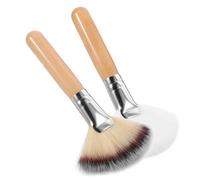 Hohopeti 2Pcs Highlighting Brush Makeup Set 4.52X2.48X0.39In Soft Facial Fan Powder Brush for Blush Women Ladies Birthday Graduations