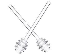 Hohopeti 2Pcs Honey Stirring Rods Wear-Resistant Honey Dippers for Jam and Tea Mixing Practical Transparent Sticks for Home Use and Party Favors