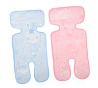 Hohopeti 2pcs Infant Cooling Mat for Summer Stroller Breathable Ice Silk Cushion Pad Soft Non-Woven Fabric for Babies Adorable Design