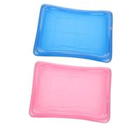 Hohopeti 2pcs Inflatable Floating Drink Holder Pool Tray Lightweight Beverage and Ice Cooler for Outdoor Swimming Beach Party Camping