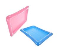 Hohopeti 2pcs Inflatable Floating Ice Tray Pool Accessory Drink Holder Tray for Pool Party Multi-functional for Cold Drinks and Snacks Portable Blue and Rose Red Design