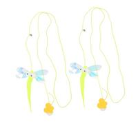 Hohopeti 2Pcs Interactive Cat Hanging Rope Indoor Kitten Teasing Playthings with Cartoon Dragonfly Design for Exercise and Bite Behavior Training