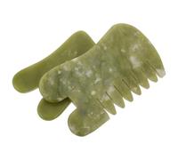 Hohopeti 2pcs Jade Gua Sha Facial Scraping Board Set, Natural Jade Stone Face Massager Comb Edge, 5.3x7.2cm 9.2x6.1cm for Muscle Relaxation and Skin Care Routine