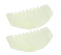 Hohopeti 2PCS Jade Guasha Hair Brush Handheld Scalp Massage Comb for Precise Meridian Stimulation and Stress Relief Suitable for All Hair Types Daily Use