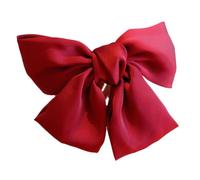 Hohopeti 2PCS Large Red Bowknot Hair Clip Cloth Hairpins for Women Party Accessories Elegant Bobby Pins Headdress