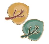Hohopeti 2pcs Leaf Brooch Pins for Women, Zinc Alloy Lapel Pins with Versatile Use and Easy Attachment, Cute Japanese Nature-inspired Accessories for Autumn Scarves and Clothes