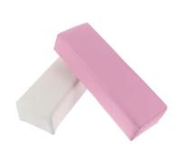Hohopeti 2Pcs Leather Manicure Hand Rests Nail Art Cushions Stable Support for Fingers Nail Salon Tools White and Pink Pads for Manicure Table Use