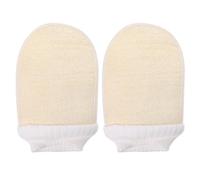 Hohopeti 2pcs Loofah Exfoliating Gloves Double-sided Body Scrub Mitts for Back Scrubbing and Deep Cleansing Premium Comfortable Texture with Rich Generation Practical Bath Shower Gloves for